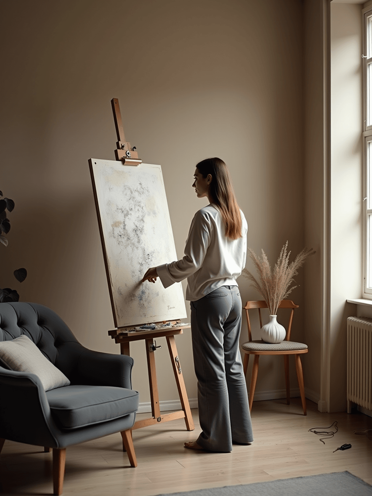 Artist in studio